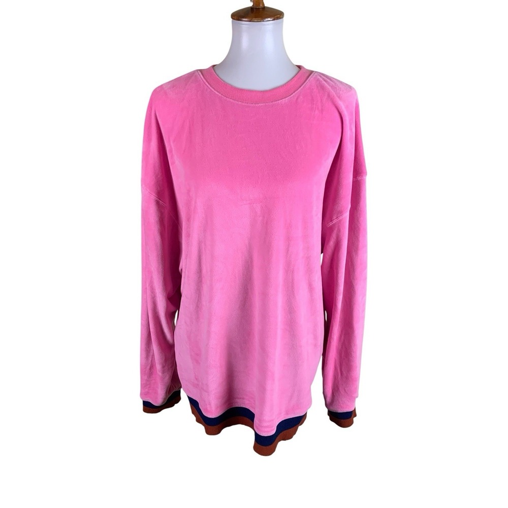 Ascott‎ And Hart Pink Velour Y2K Oversized Lounge Sweatshirt XL